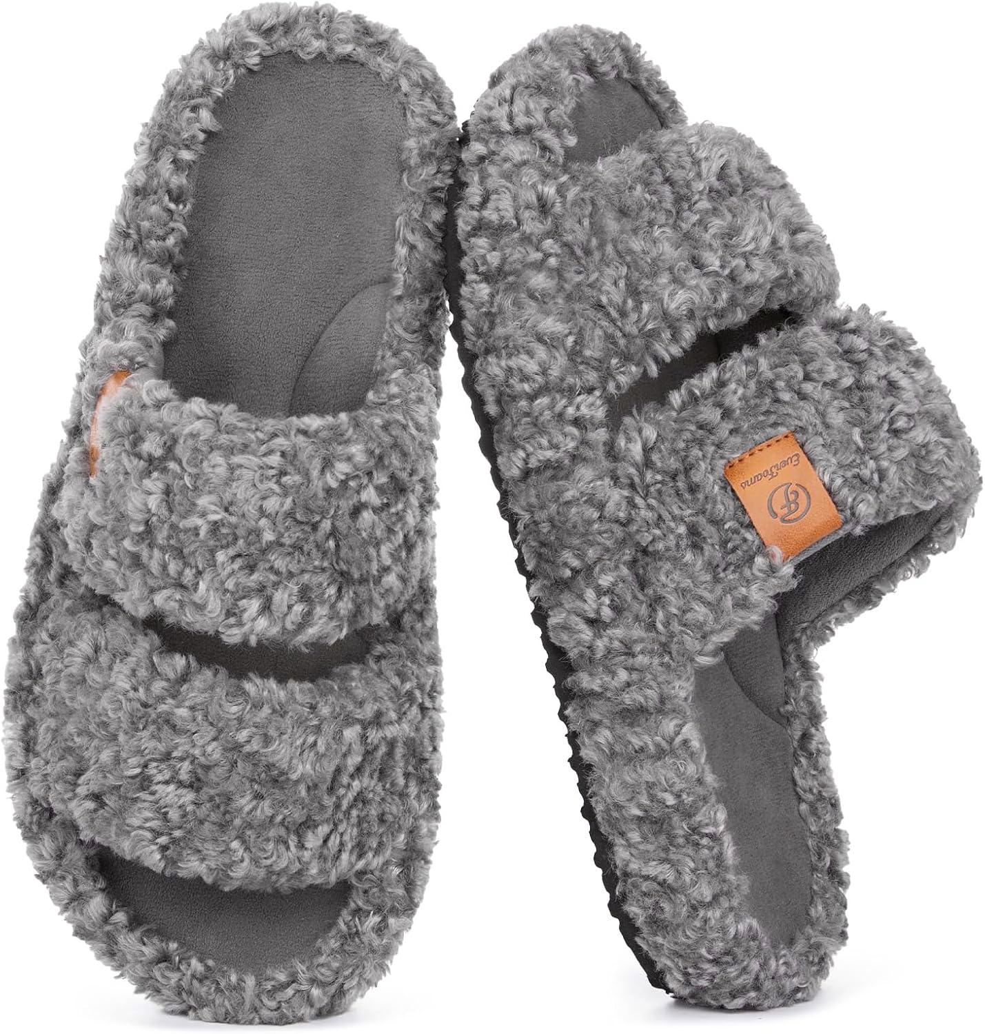 EverFoams Grey Sherpa Slippers