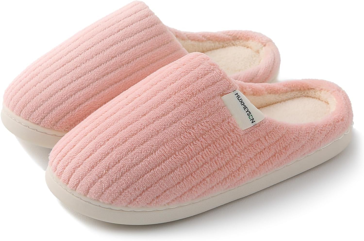 HUXMEYSCN Pink Ribbed Slippers