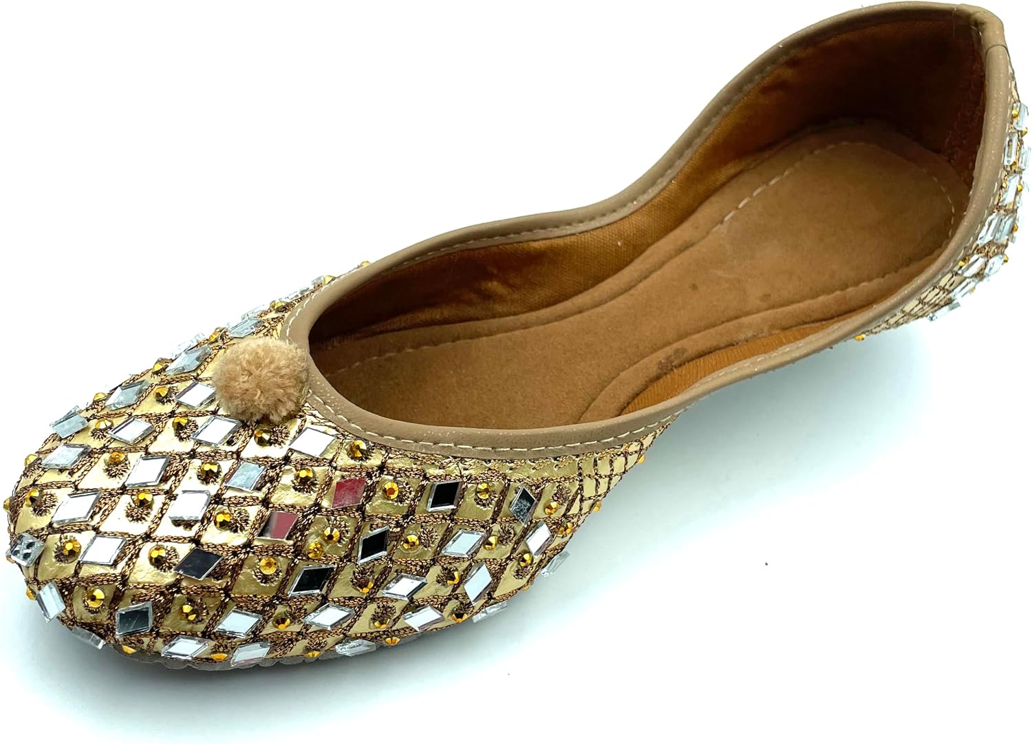 Golden Mirror Work Juttis