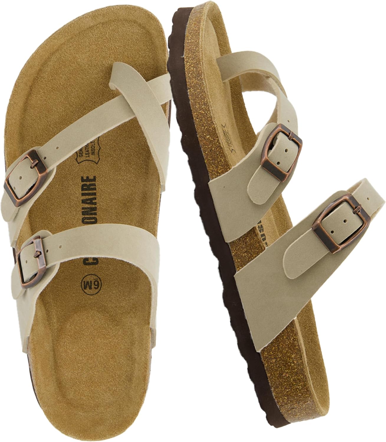 CUSHIONAIRE Beige Cork Sandals